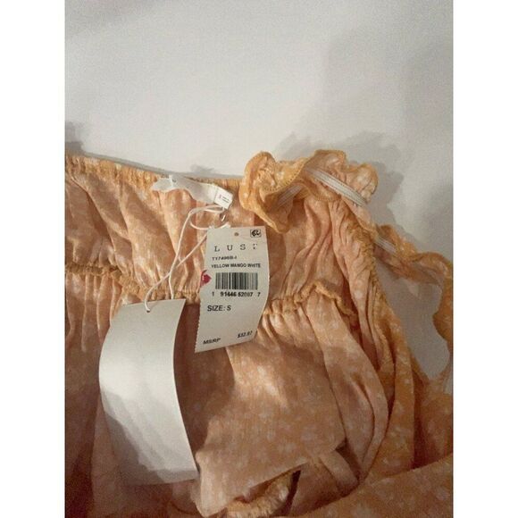 LUSH Ruffle Tiered Tank Top In Mango/ Yellow/ White - Picture 11 of 12